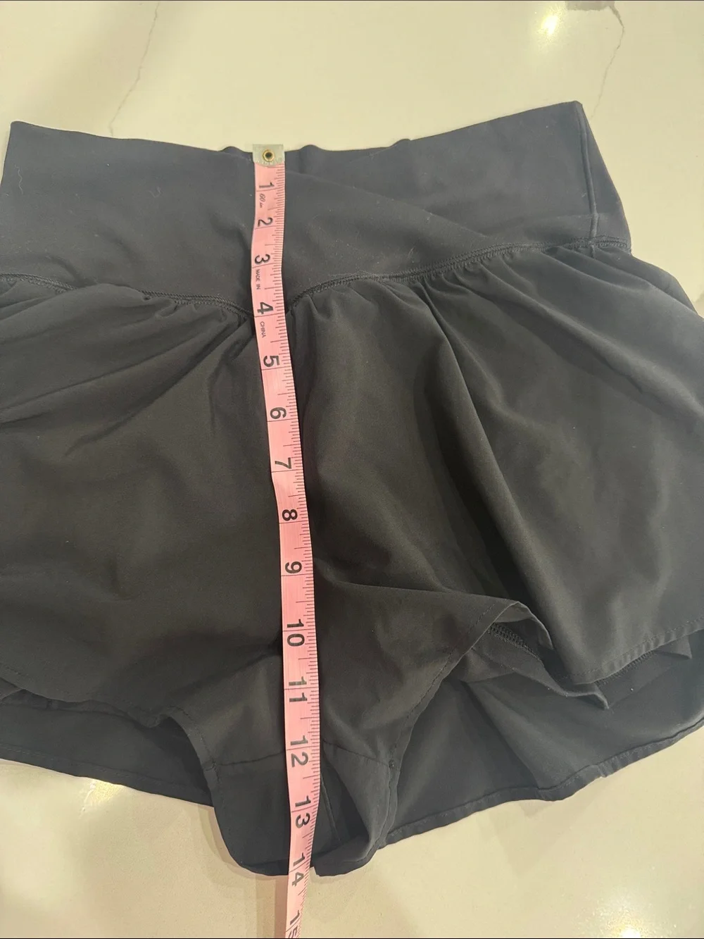 High-Waist Black Layered Skort Shorts